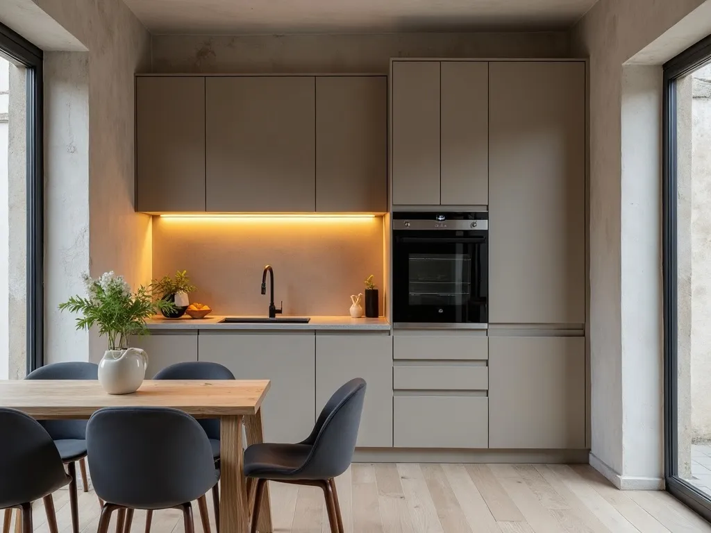 Cuisine rénovée avec éclairage LED sous meubles