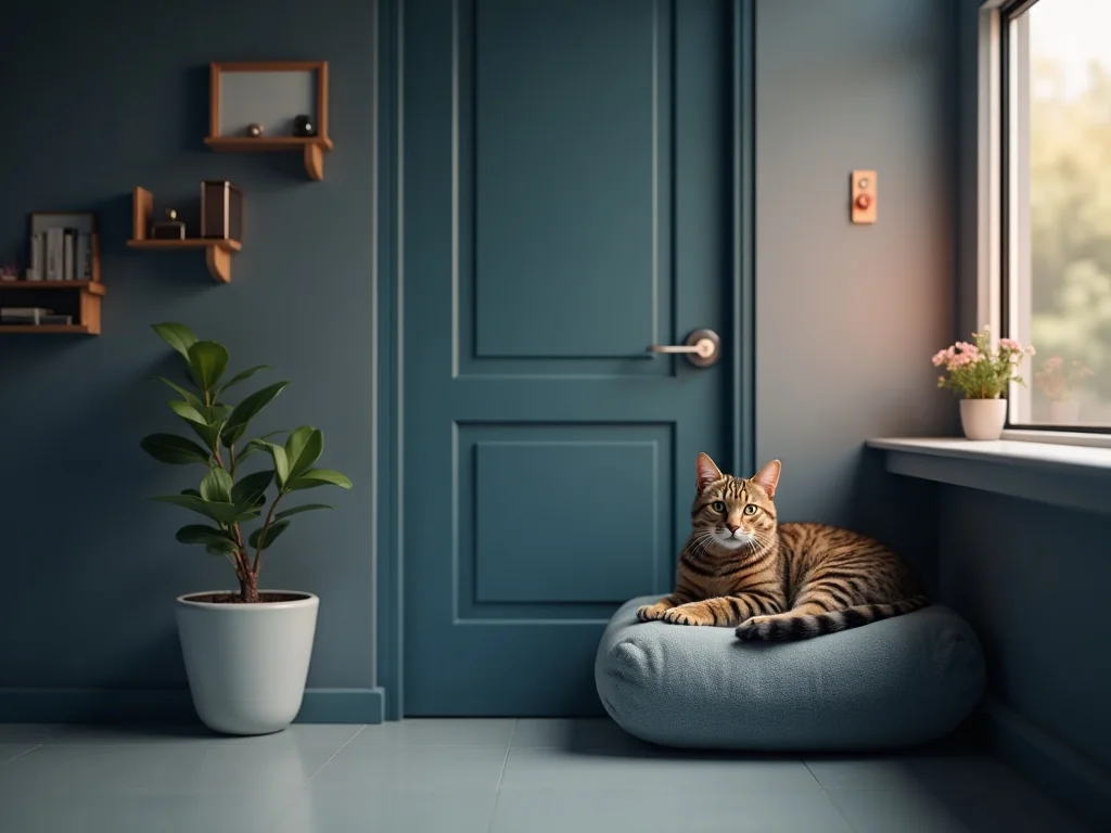 Espace d'attente réservé aux chats, calme et chaleureux