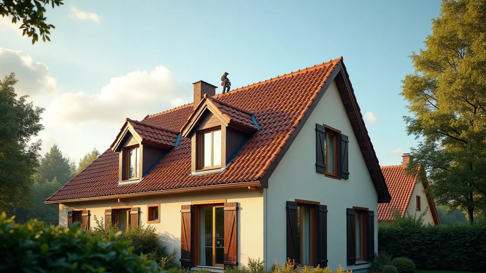 Couvreur SD Couverture sur une toiture en tuiles dans les Yvelines